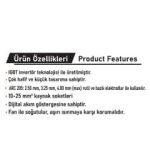 Demiriz ARC205 Arc 205 DC İnvertör Elektrod Kaynak Makinası 205 Amper (Dijital) - görsel 6