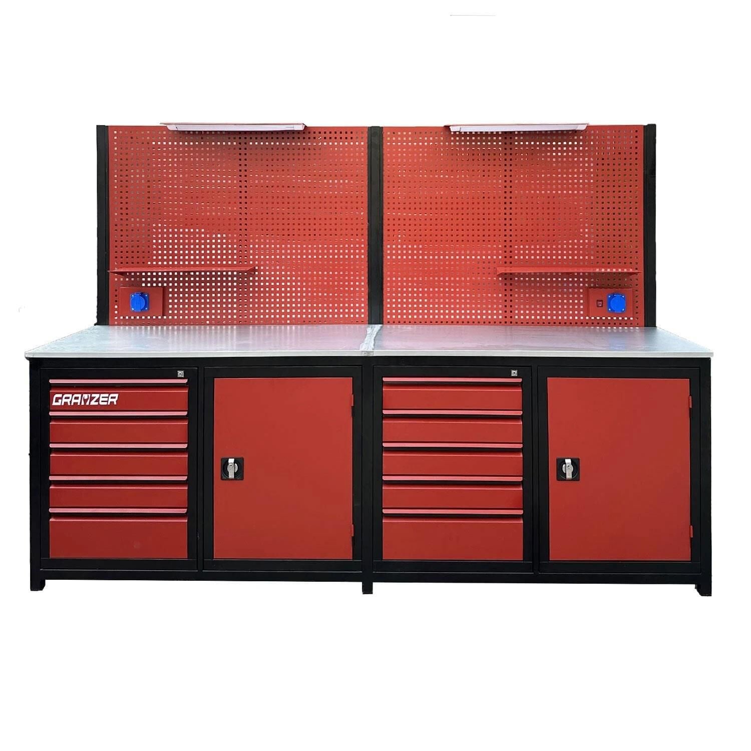 Grayzer 2.5 Metre 10 Çekmeceli 2 Dolaplı Takım Tezgahı Grayzer 2.5 Metre 10 Çekmeceli 2 Dolaplı Takım Tezgahı