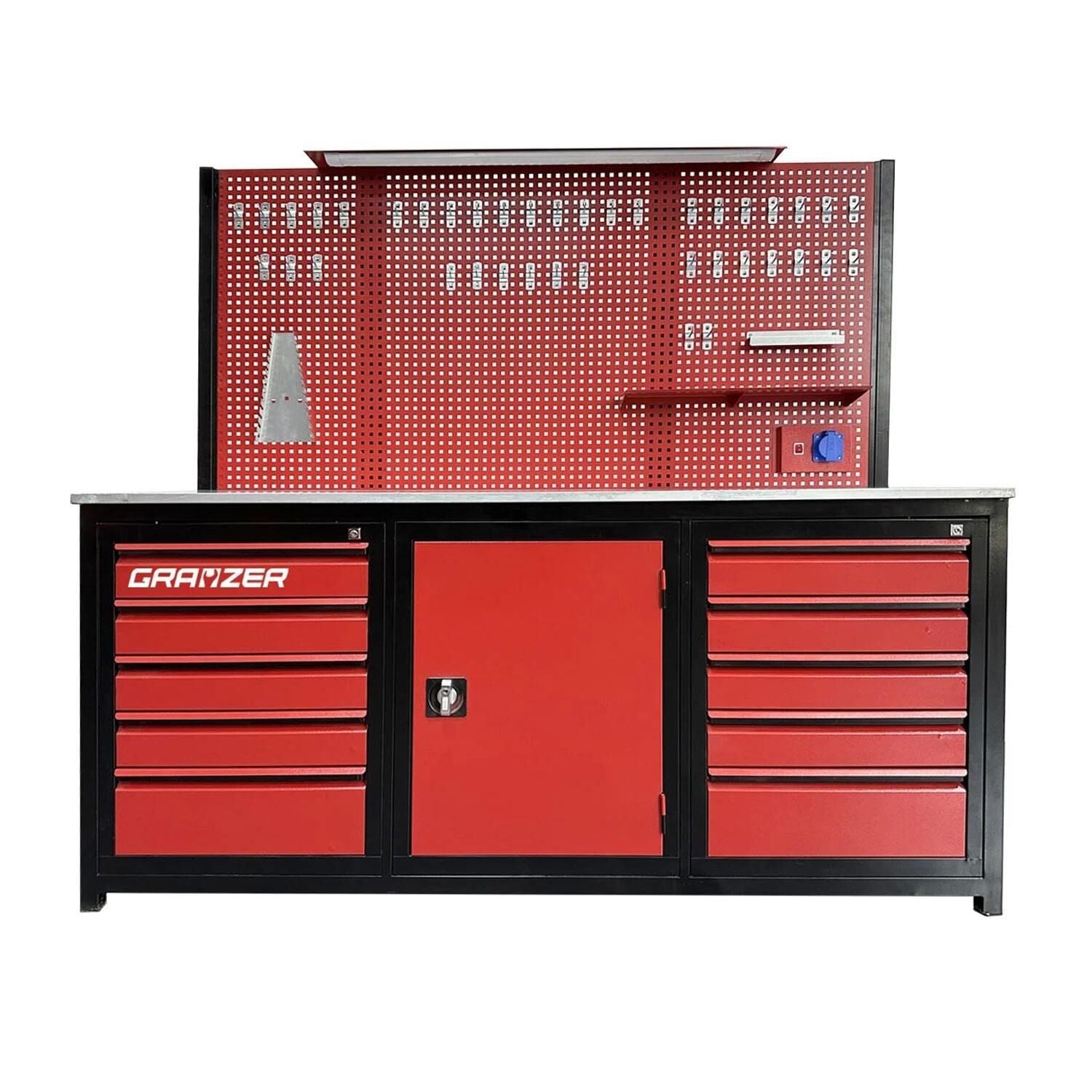 Grayzer 2 Metre 10 Çekmeceli Dolaplı Takım Tezgahı Grayzer 2 Metre 10 Çekmeceli Dolaplı Takım Tezgahı
