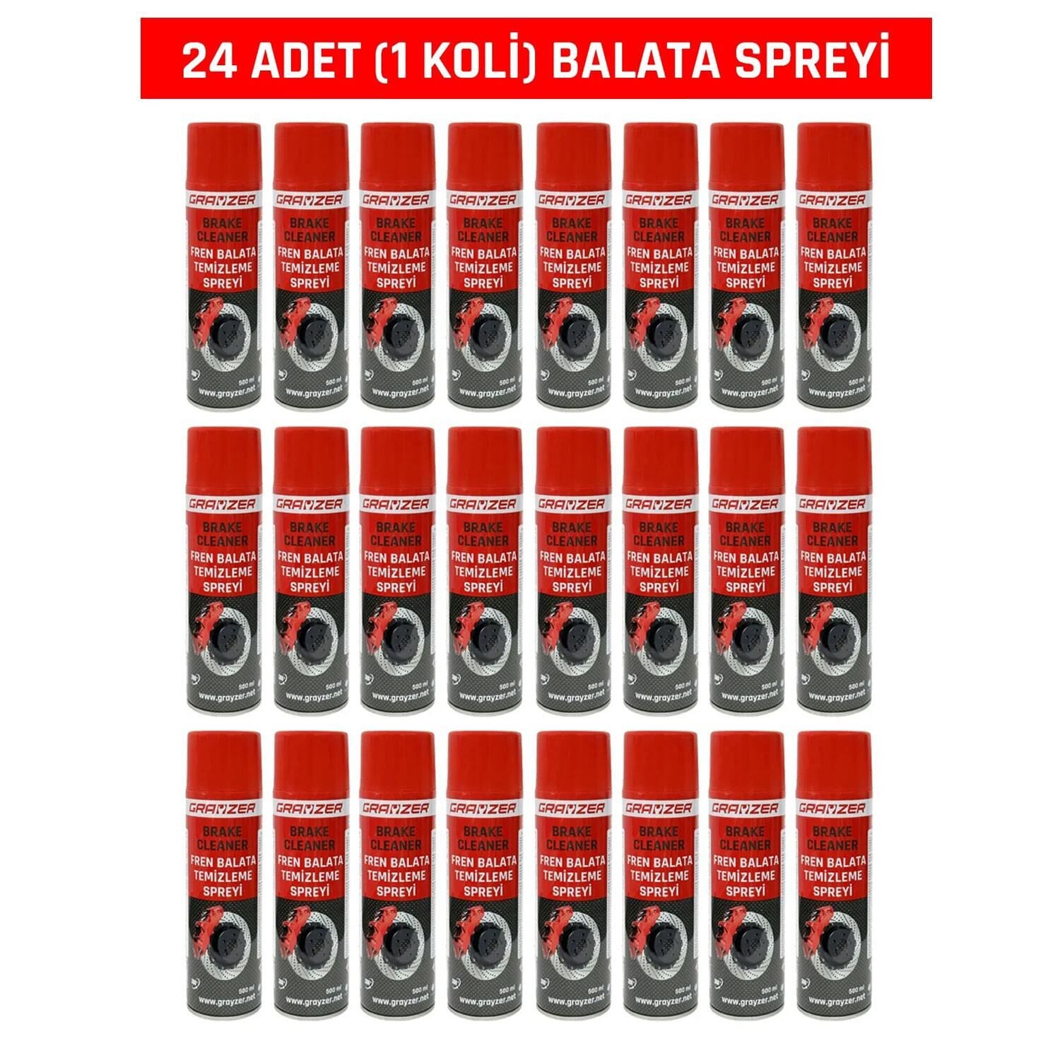 Grayzer Fren Balata Temizleme Spreyi 500 ML (1 Koli 24 Adet) Grayzer GRK102KO Fren Balata Temizleme Spreyi 500 ml (1 Koli 24 Adet)