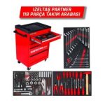 İzeltaş 8235006121 Partner 118 Parça 5 Çekmeceli Dolu Takım Arabası - görsel 4